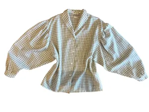 Max Mara Plaid Blouse