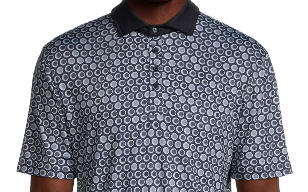 Men's John Lennon Polystretch Pattern Polo - BLUE CIRCLES