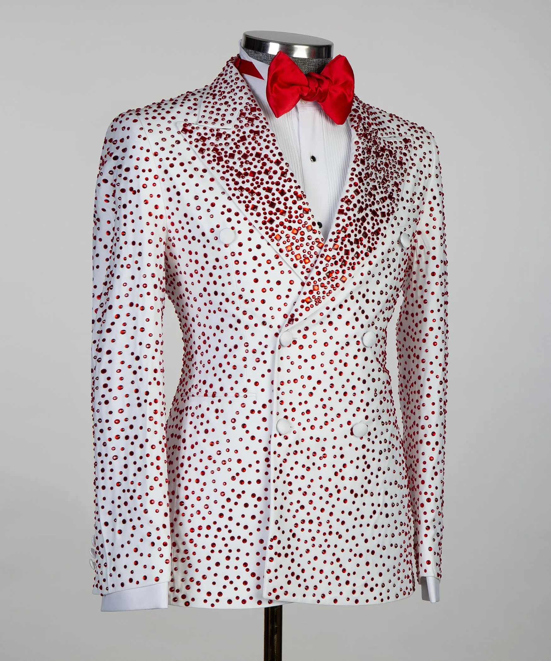 Men's Red Shining White Tuxedo