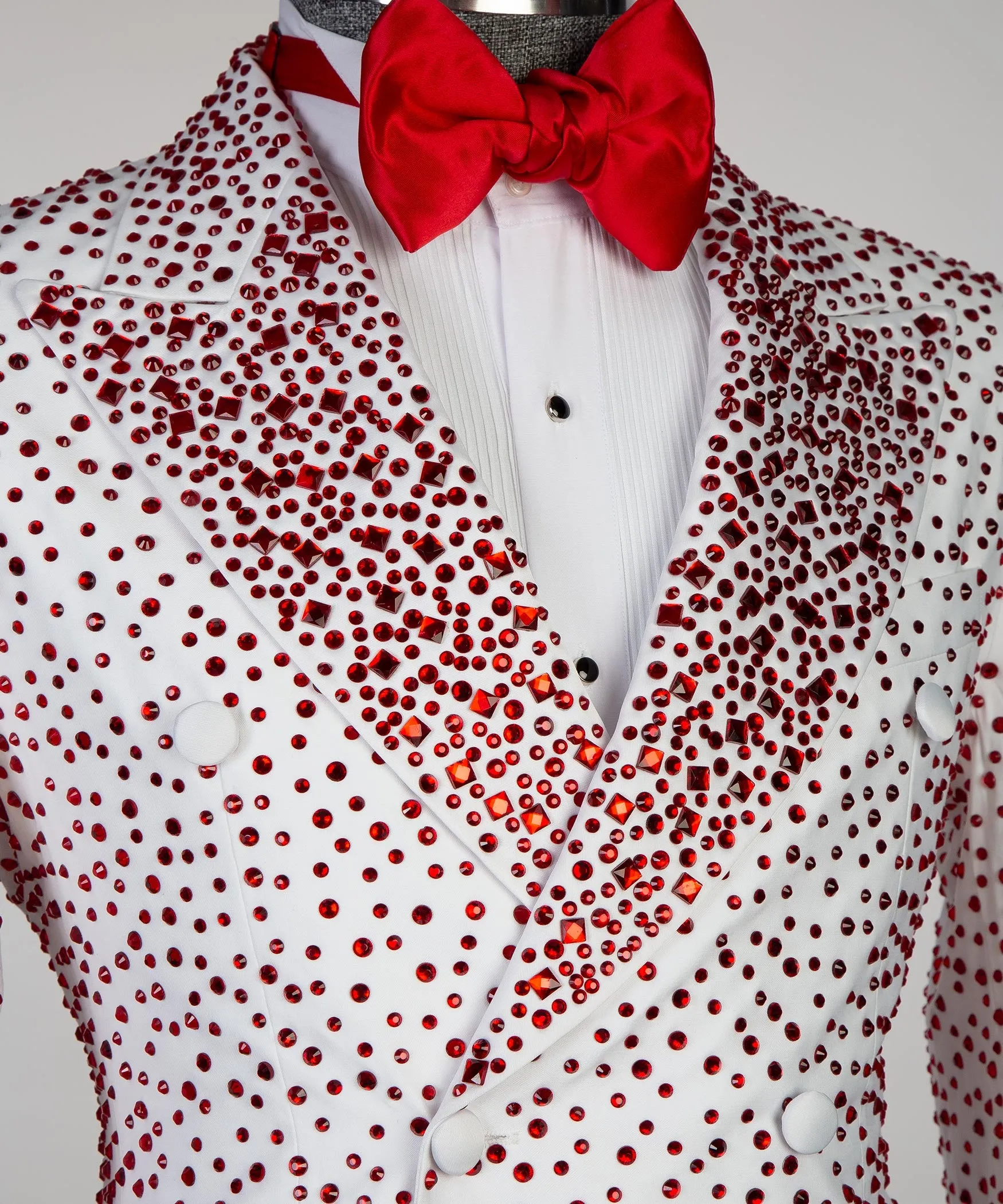 Men's Red Shining White Tuxedo