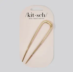 Metal French Hair Pin 1pc- Gold