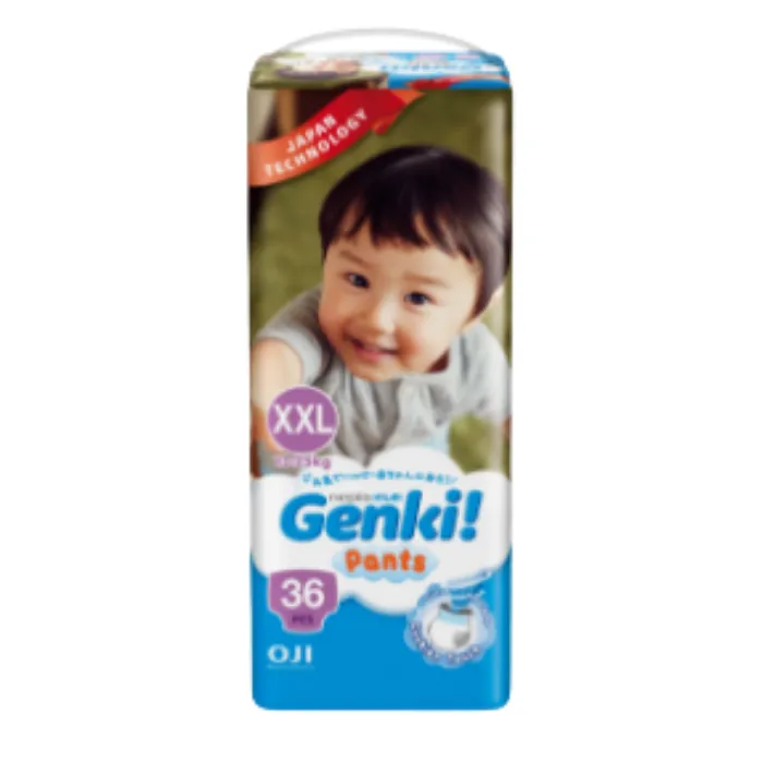 Nepia Genki Mega Pack Pants XXL 36 (3 Packs / Cartoon) -  FOC Showa Baby Wipes 99.5% Water 80s x 3packs