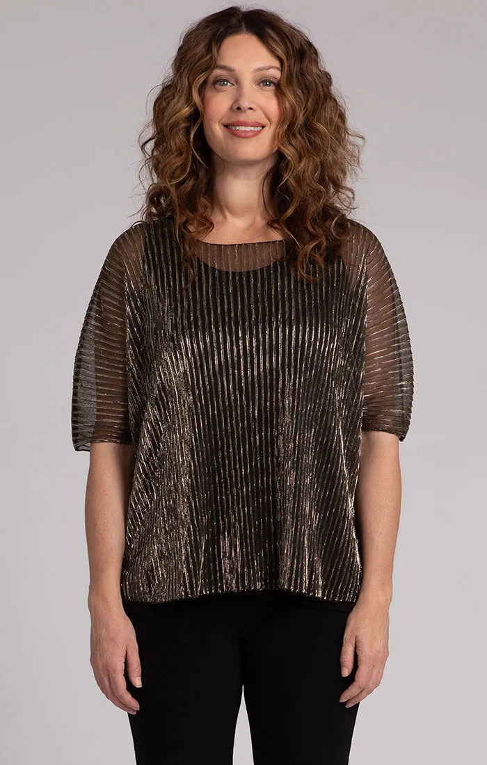 Nu Clip Top, Pleated Mesh