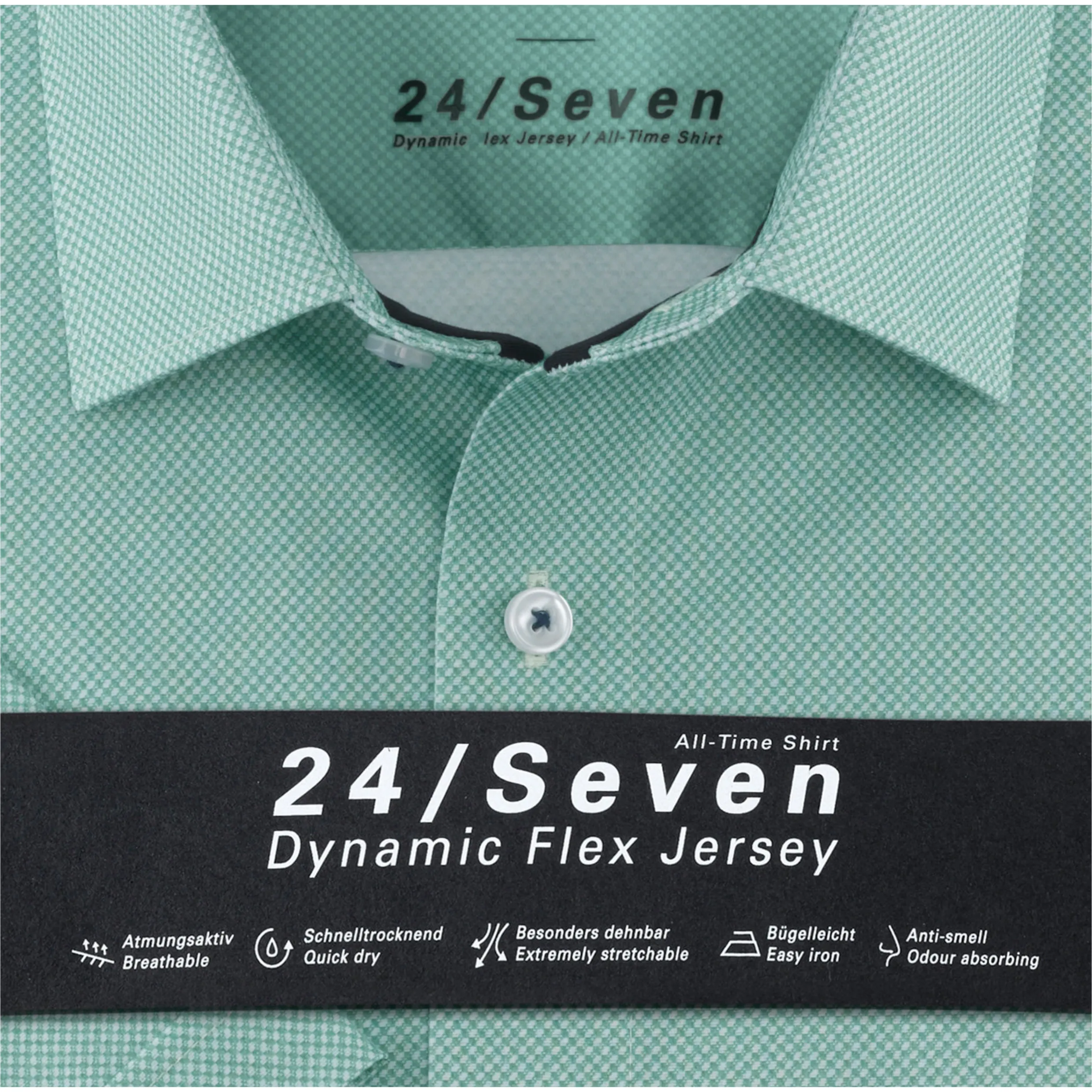 Olymp 1252 24/Seven Dynamic Modern Fit Super 4 Way Stretch Short Sleeve Shirt