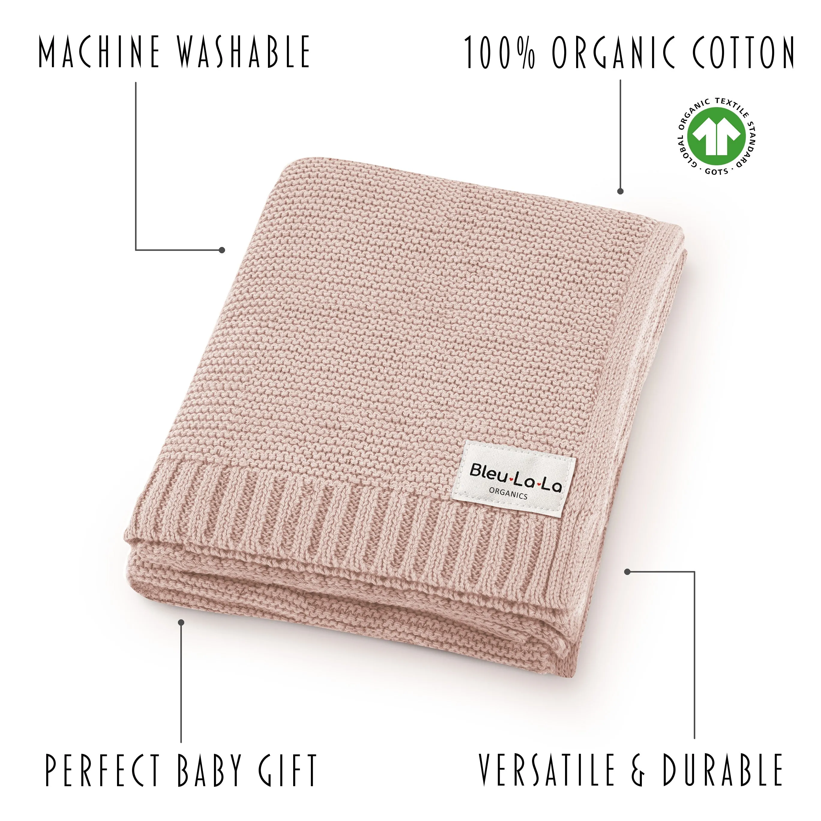 Organic Cotton Luxury Knit Baby Blanket