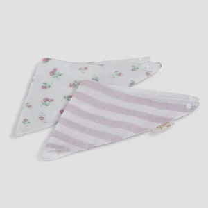 Organic Muslin Cotton Baby Burp Cloths | Roses Pink | Blue