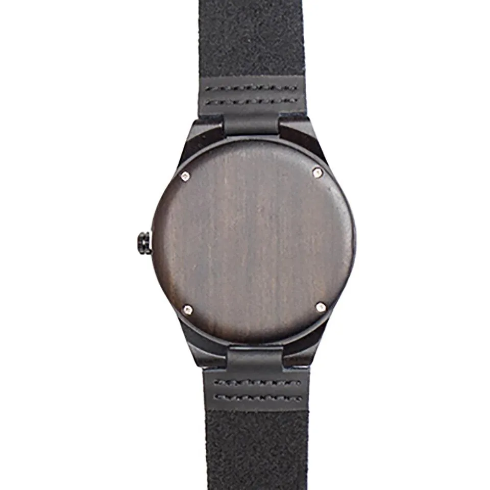 Personalized Dark Brown Wooden Watch for Dad