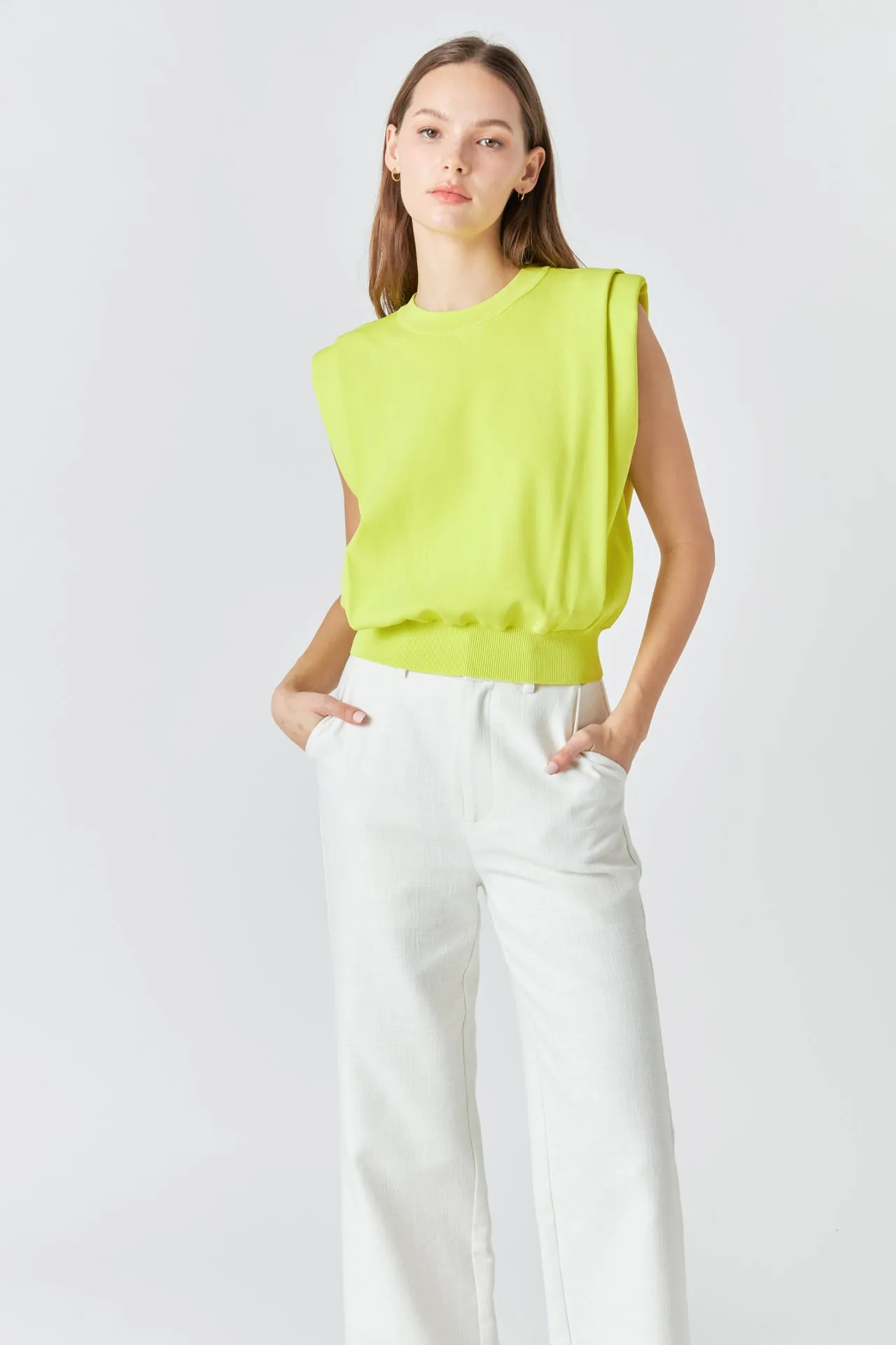 Powder Shoulder Sleeveless Top