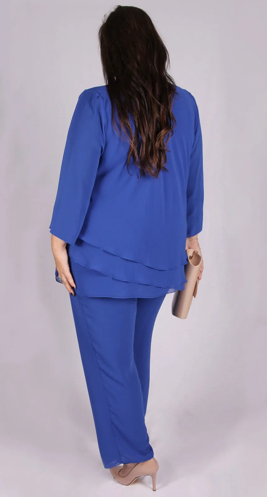 Rosaline Chiffon Pant Royal Blue