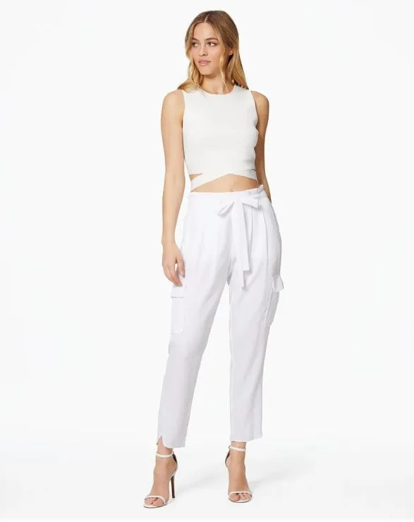 Satin Pocket Allyn Pant - Ivory