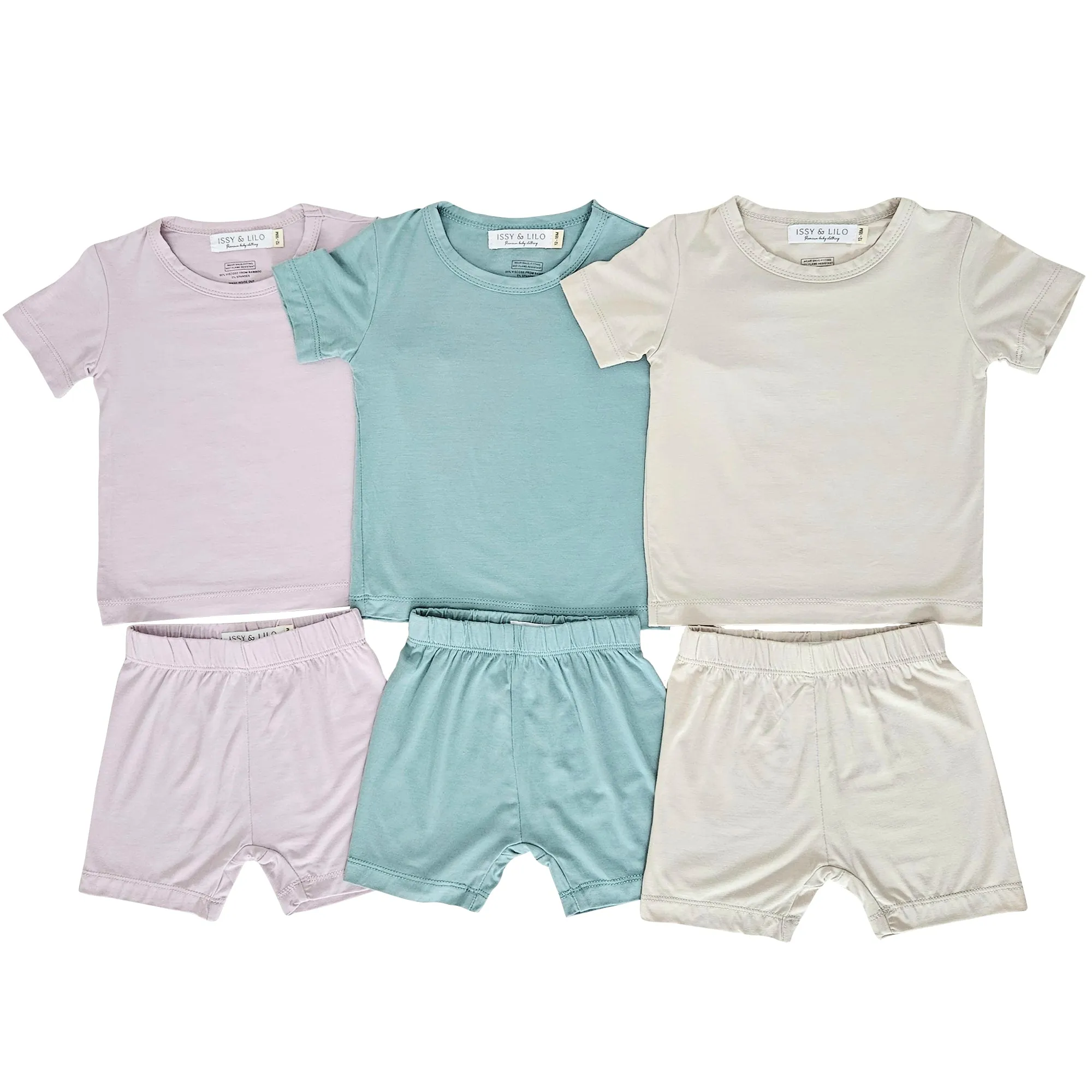 Short Sleeve Bamboo T-shirt And Shorts Set - Lavender