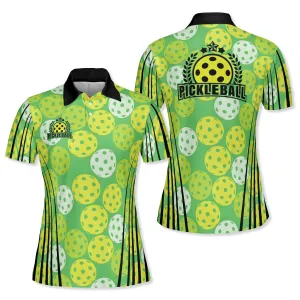 Sporty Green Pickleball Polo Shirt For Women, Gift for Pickleball Lovers