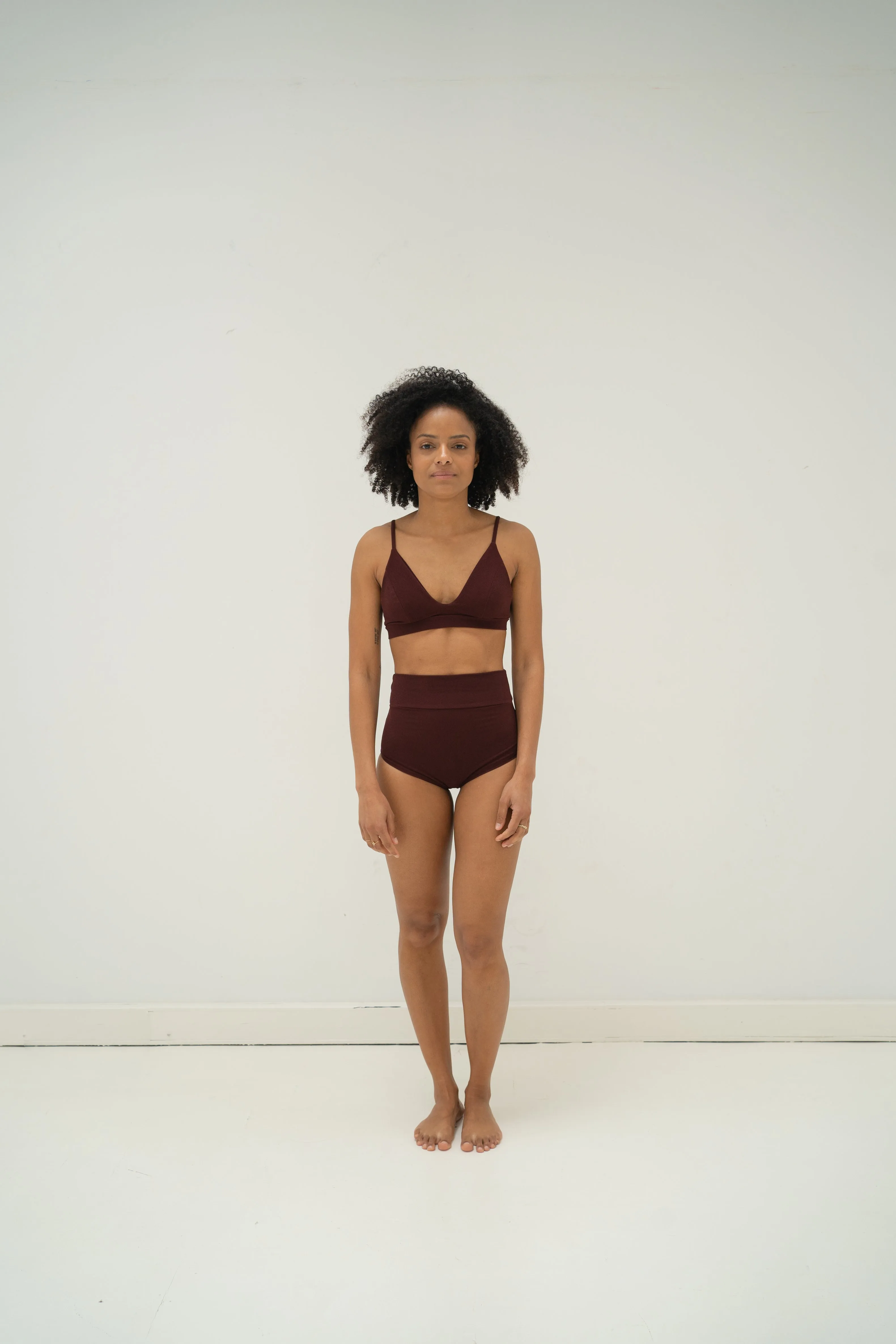 sustainable swimwear top ollie wine