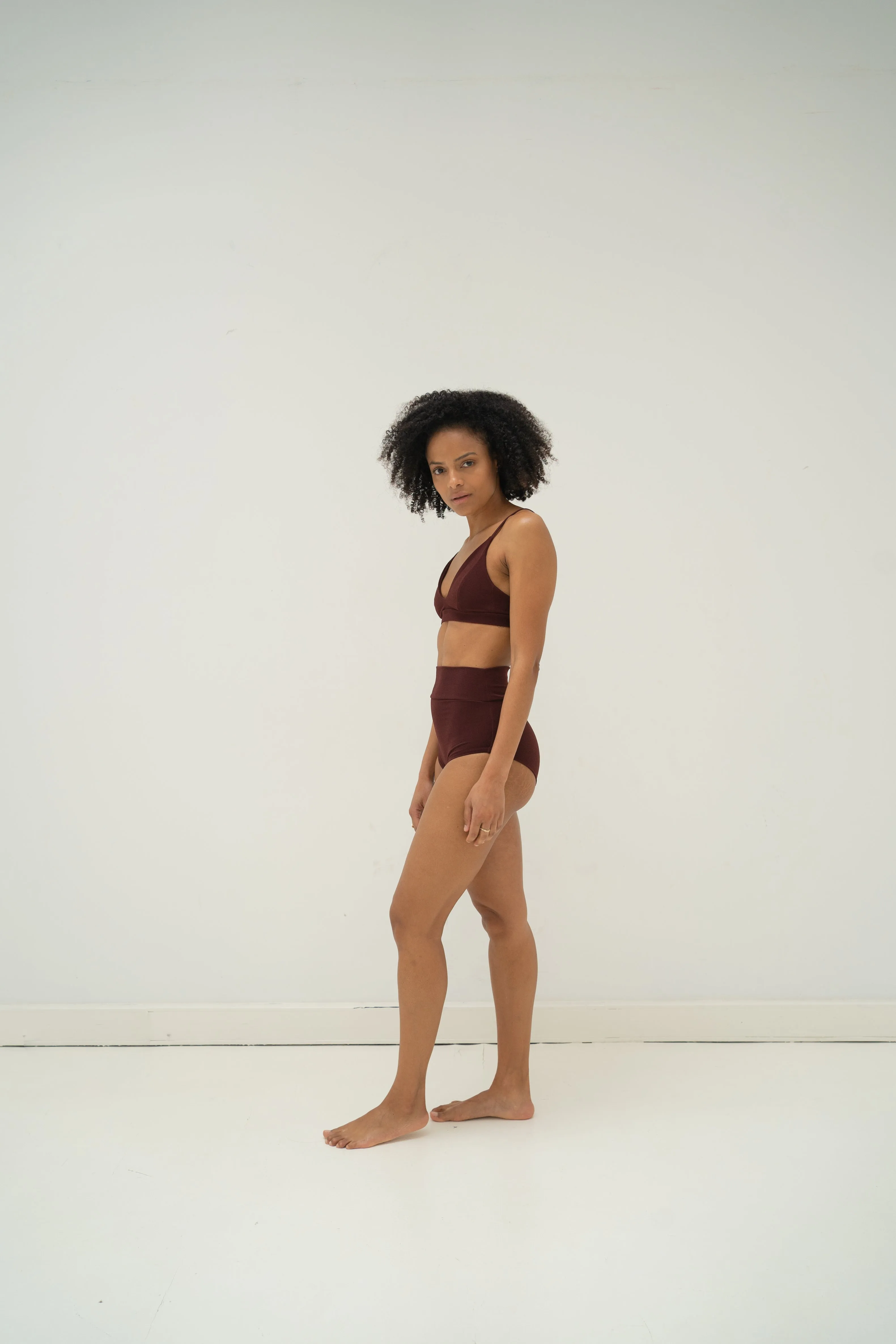 sustainable swimwear top ollie wine