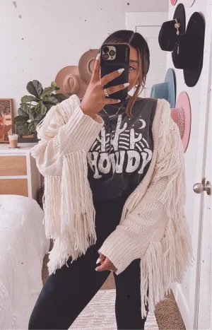 the butterfly effect fringe cardigan