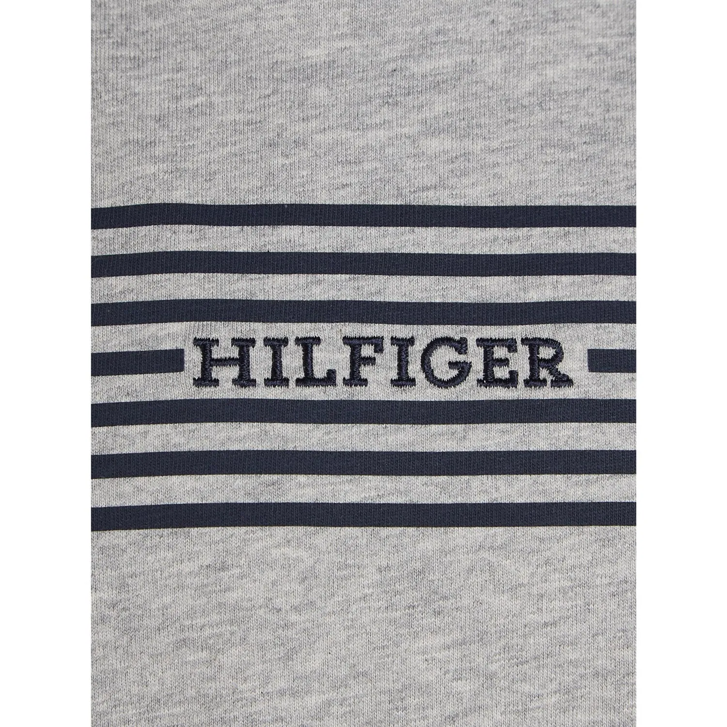 Tommy Hilfiger Light Grey Htr / Navy Stripes Monotype Print Stripe Reg Tee Ss