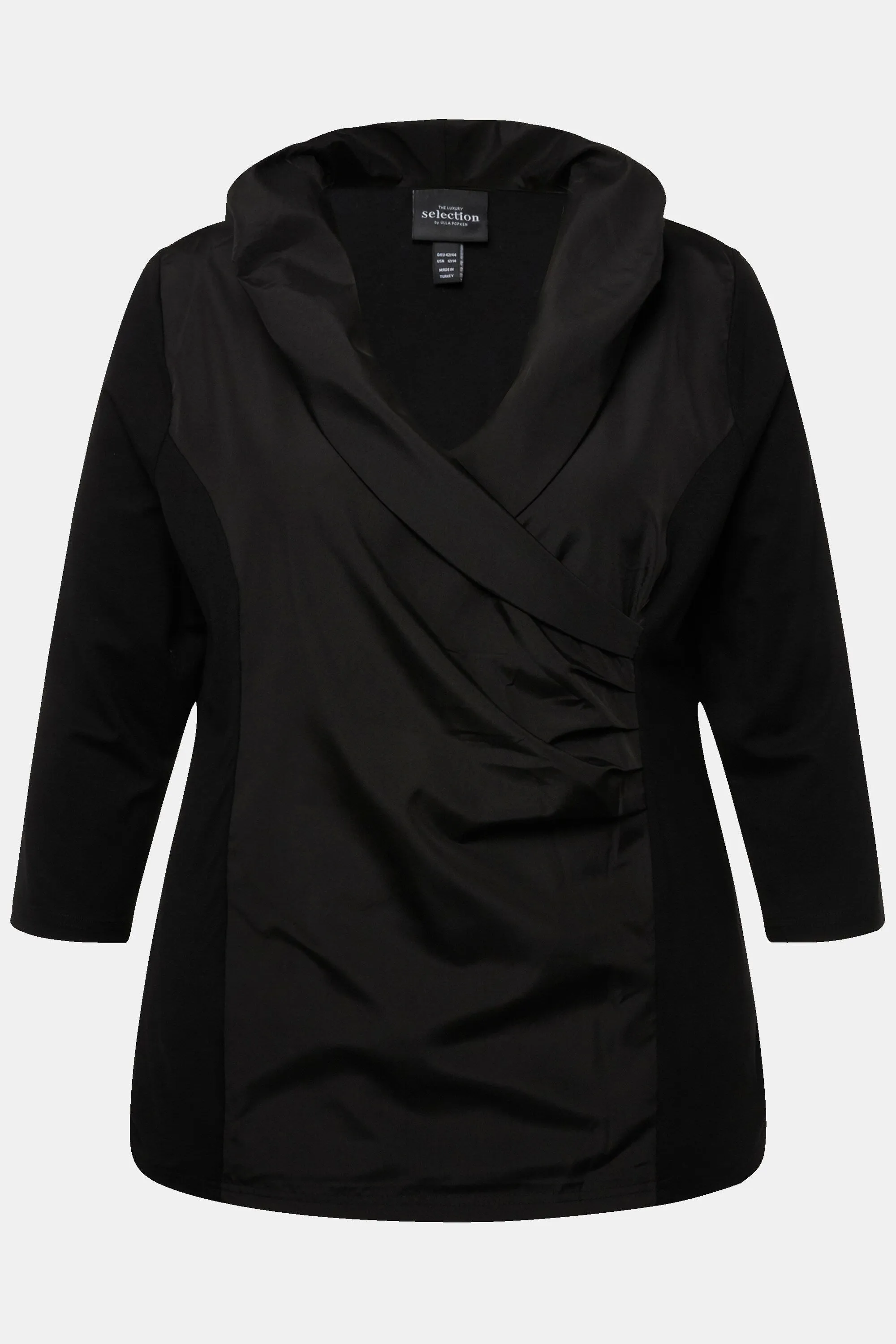 Ulla Popken Collared Black Top