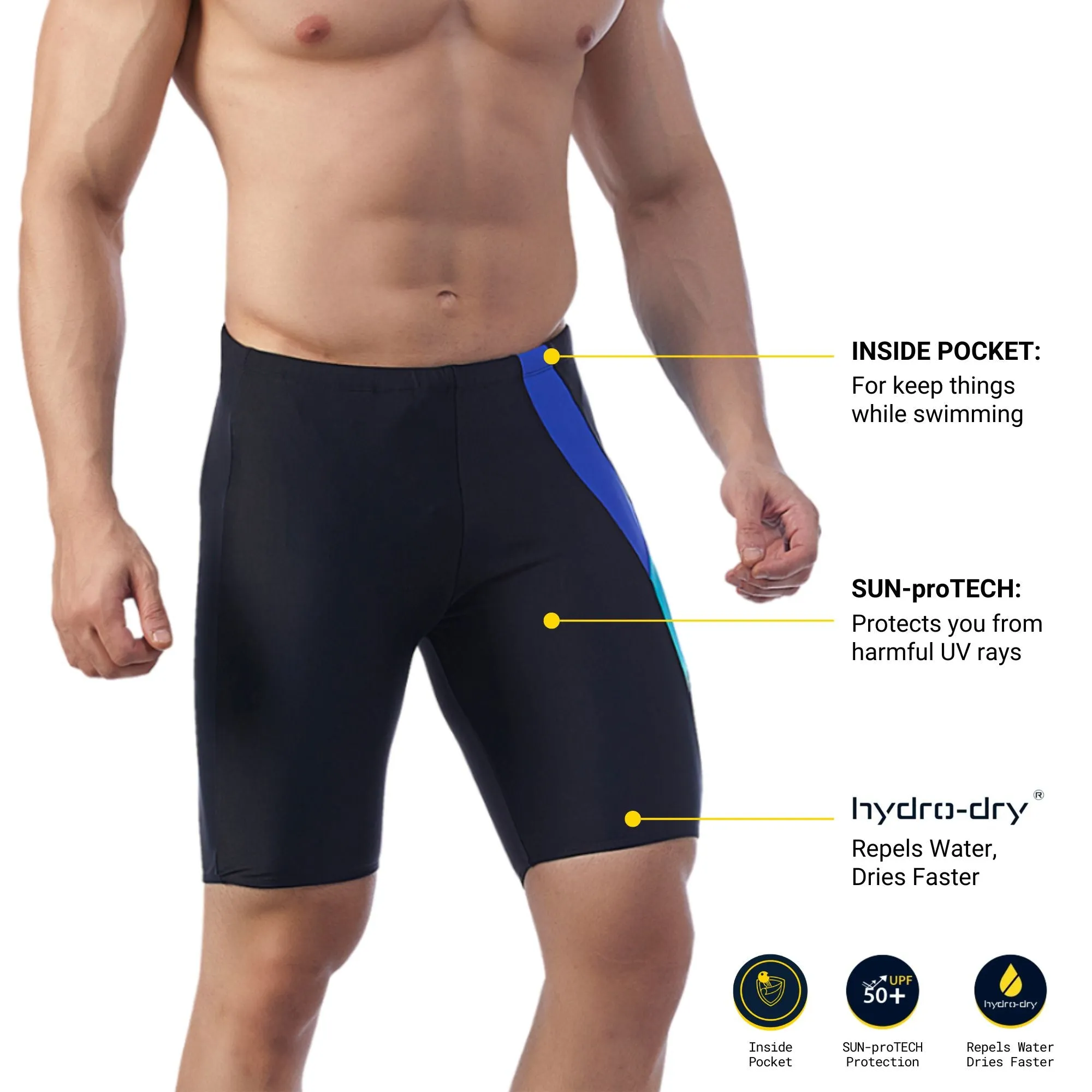 Victory Men's JAMMER  (Sun Protected and Chlorine Tested)