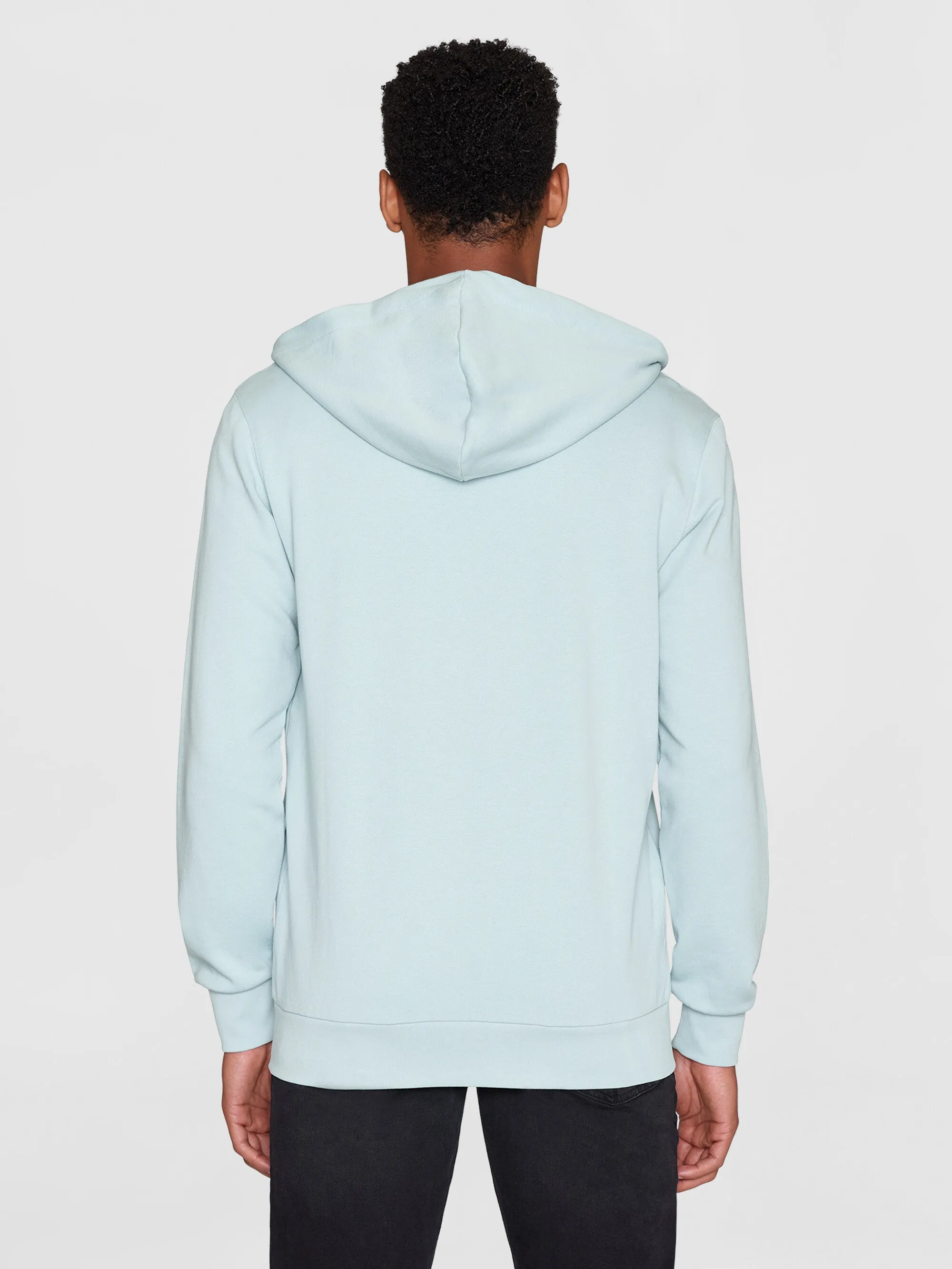 Zip hood kangaroo badge sweat - Gray Mist